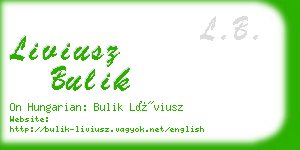 liviusz bulik business card